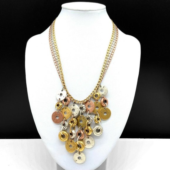 Chico's Jewelry - Chico's Tri Color Silver Gold Copper Tone Necklace
